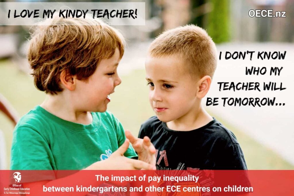 our teacher pay parity poster - staff retention, wages, equity
