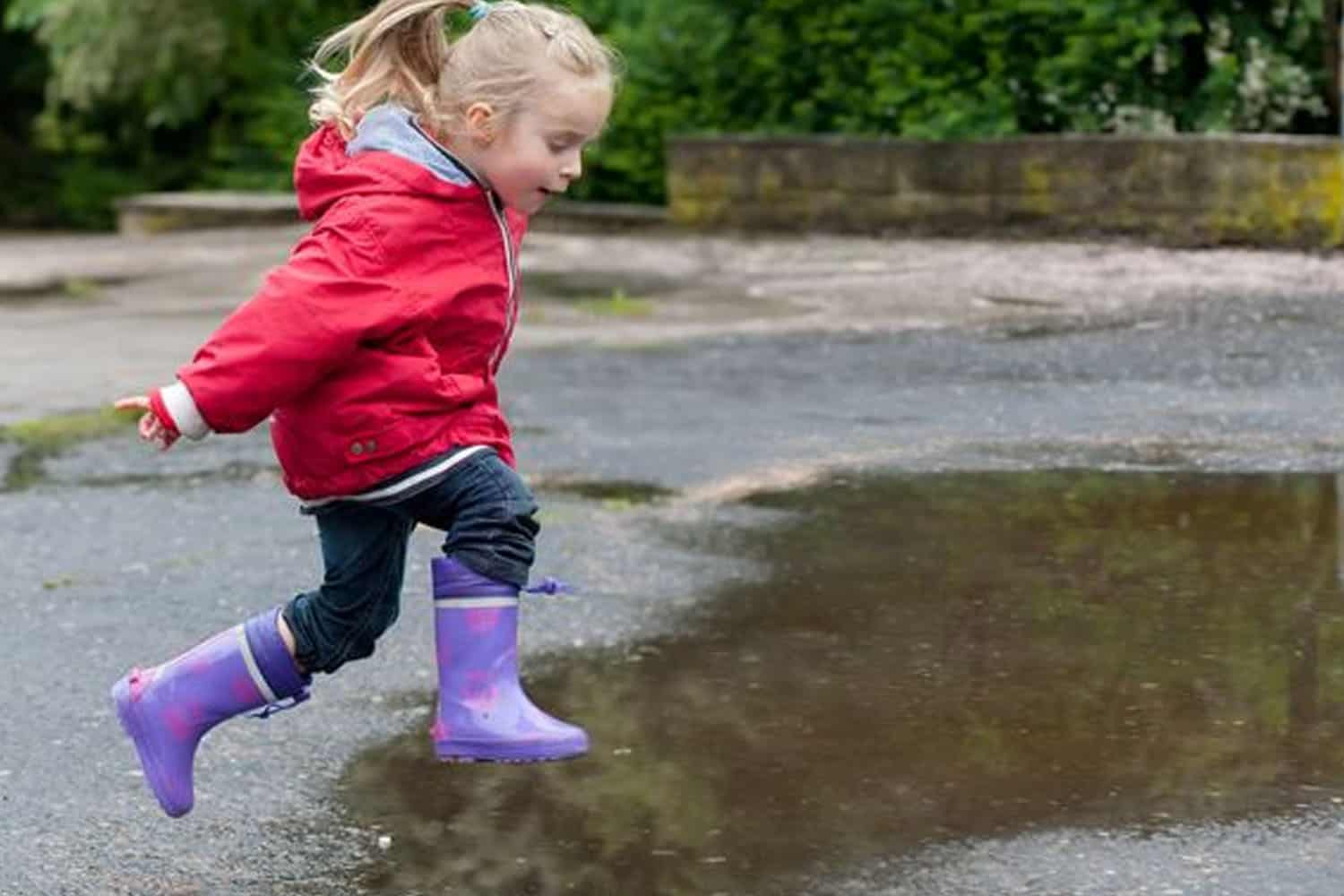 Puddle jumping after the rain